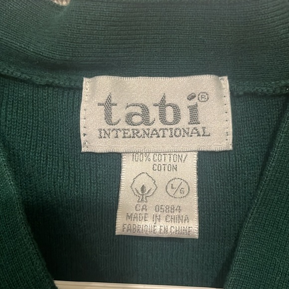 Vintage Forest Green Tabi Sweater Vest 100% cotton - Picture 2 of 4